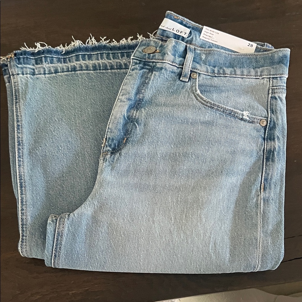 LOFT Wide Leg High Rise Jean